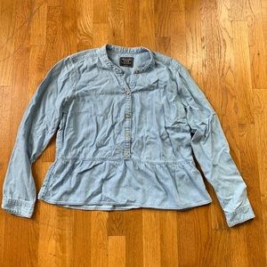 Abercrombie denim peplum shirt